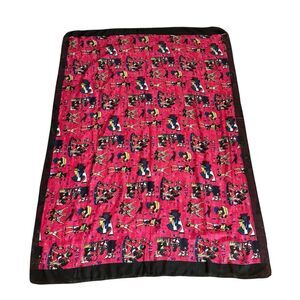 Egyptian Motif Lightweight Oversized Scarf Wrap Pink Black